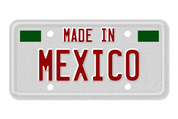 Hecho en México Placa de matrícula —  Fotos de Stock