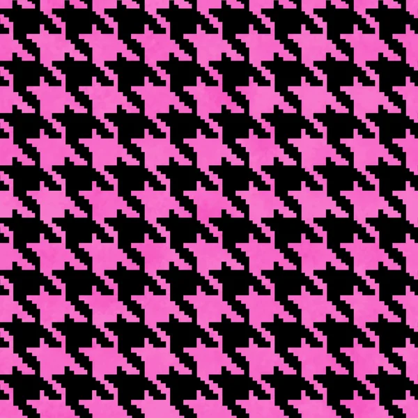 Black and Pink Hounds Tooth Fabric Background — Stock Photo, Image