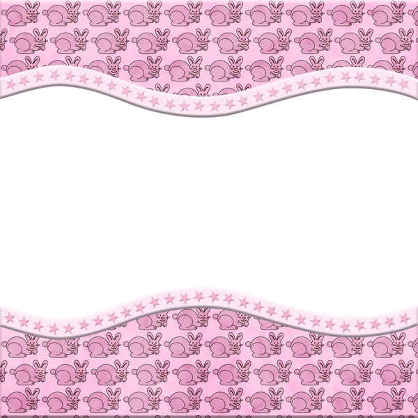 Roze bunny rabbit viering frame voor uw boodschap of invitati — Stockfoto