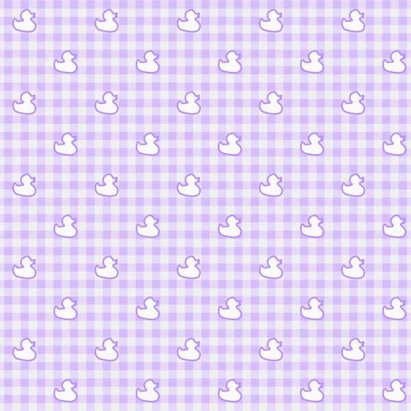 Purple Gingham Fabric with ducks Background — Stock Photo, Image
