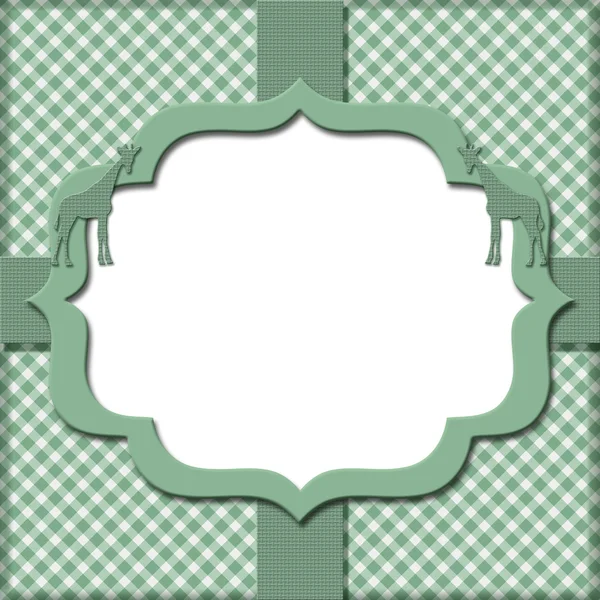 Πράσινο gingham με κορδέλα υπόβαθρο για σας μήνυμα ή invitat — Φωτογραφία Αρχείου