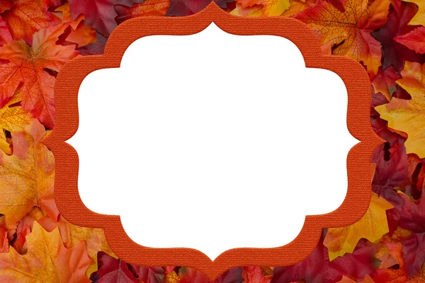 Orange and Red Leaves Frame for your message or invitation — Stock Photo, Image