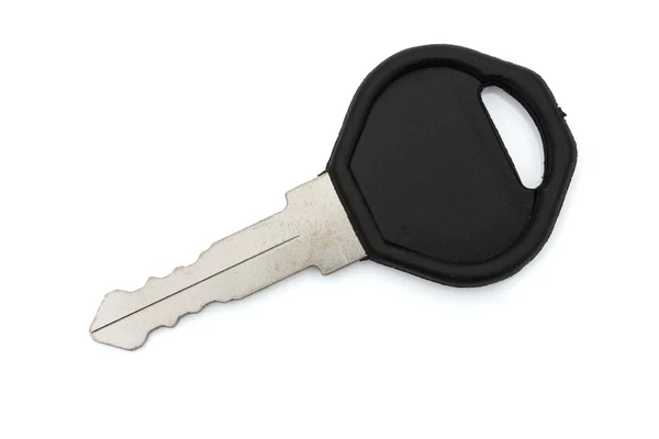 Siyah bir anahtar üzerinde beyaz izole kapatmak — Stok fotoğraf