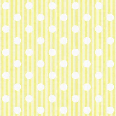 Sarı ve beyaz puantiyeli ve çizgili kumaş arka