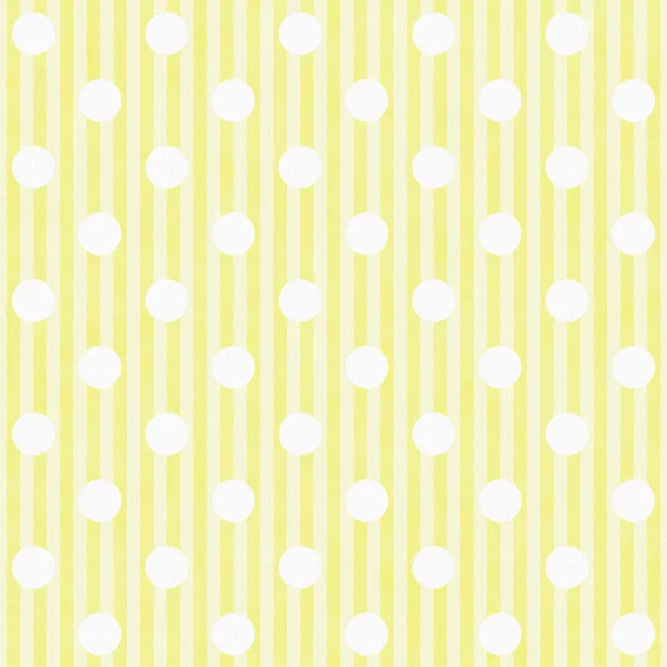 Żółte i białe kropki i paski tkanina tło — Zdjęcie stockowe