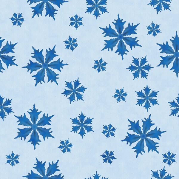 蓝色雪花织物背景 — 图库照片