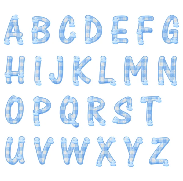 Blå gingham och ankor alfabetet bokstäver — Stockfoto