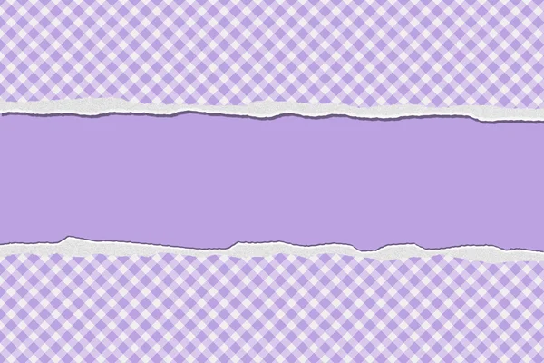 Purple Gingham Torn Background for your message or invitation — Stock Photo, Image