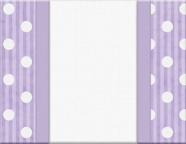 Pois violet et cadre rayé pour votre message ou invitation — Photo