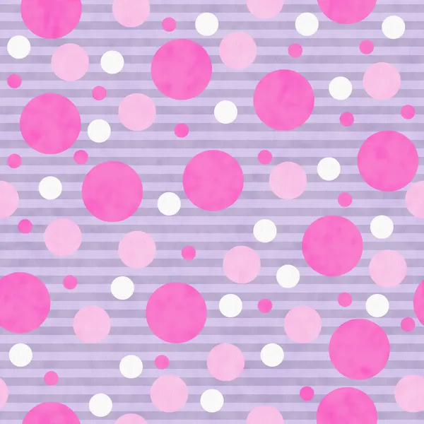 Fundo de tecido rosa, branco e cinza Polka Dot — Fotografia de Stock