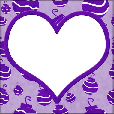 Mesaj backgro için beyaz kalp mor retro süsler