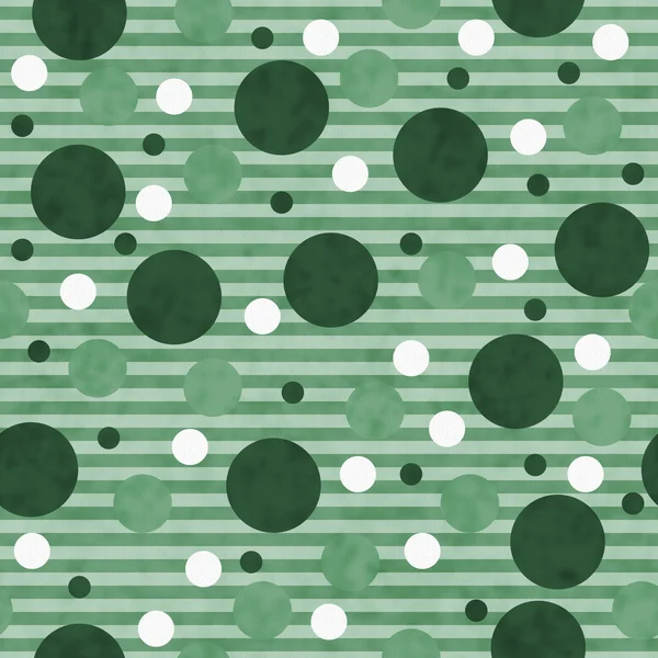 绿色和白色圆点面料背景 — 图库照片