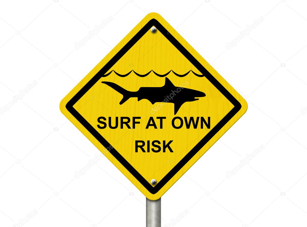 Use caution when surfing because sharks are present