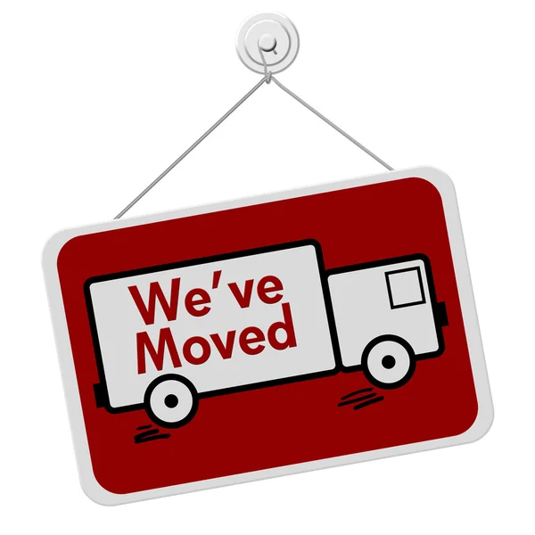 We Have Moved Sign — Stock Photo, Image