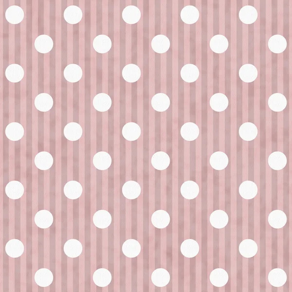 Pink and White Polka Dot and Stripes Fabric Background — Stock Photo, Image