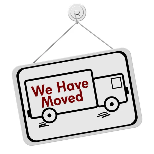 We Have Moved Sign — Stock Photo, Image