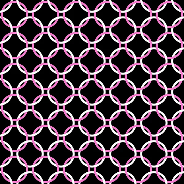 Black, Pink and White Interlaced Circles Textured Fabric Backgro — Stock Photo, Image