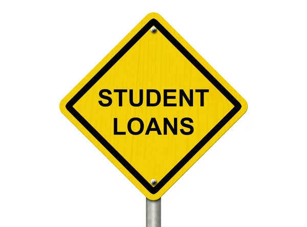 Предупреждение о наличии студенческих кредитов — стоковое фото