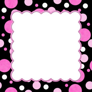 polka dot pembe ve siyah arka plan iletisi veya invitati için
