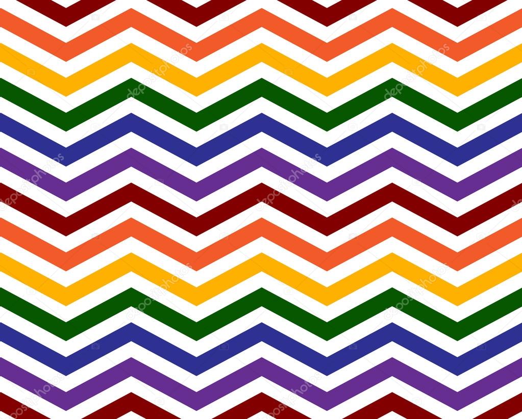 Gay Pride Colors in a Zigzag Pattern Background