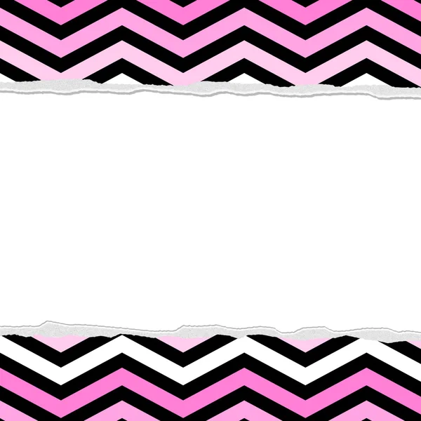 Pink, White and Black Chevron Torn Background for your message o — Stock Photo, Image