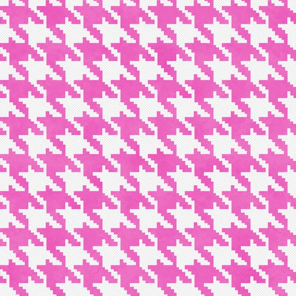 White and Pink Hounds Tooth Fabric Background — Stock Photo, Image