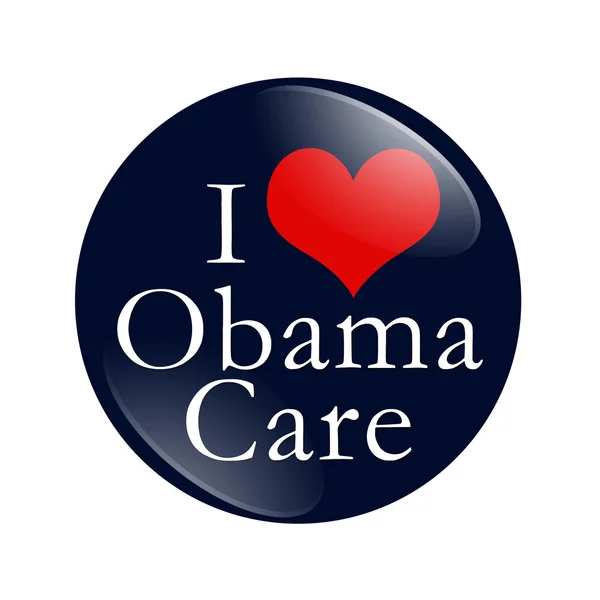 Eu amo o botão ObamaCare — Fotografia de Stock