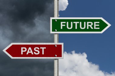 Future versus Past clipart
