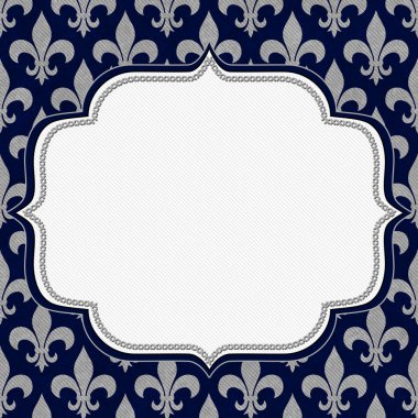 mavi ve gri fleur de lis dokulu kumaş arka plan