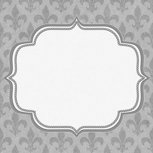 Gray Fleur De Lis Textured Fabric Background — Stock Photo, Image