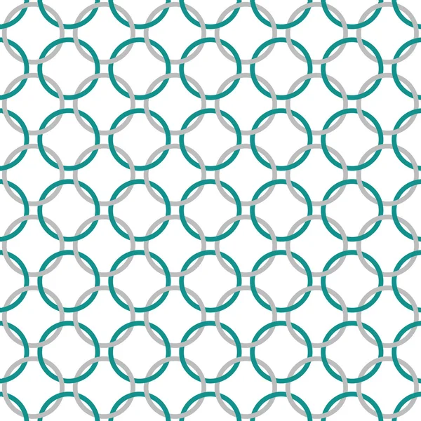 Teal, Gray and White Interlaced Circles Textured Fabric Backgrou — Stock Photo, Image