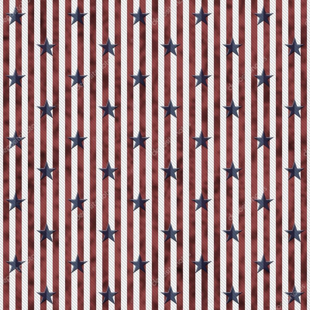 Patriotic Stars and Striped Textured Fabric Background