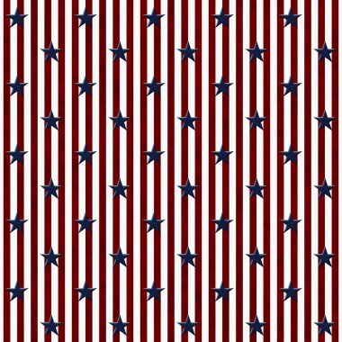 Patriotic Stars and Striped Textured Fabric Background clipart