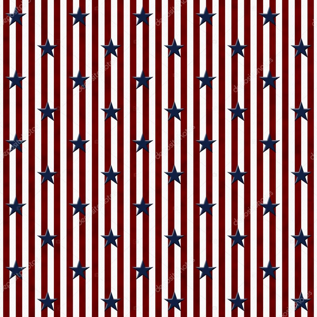 Patriotic Stars and Striped Textured Fabric Background