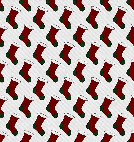 Red and Green Christmas Stocking Textured Fabric Background — Stock Photo, Image
