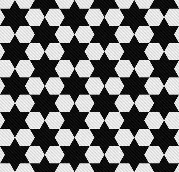 Black and White Hexagon Patterned Textured Fabric Background — Stock Photo, Image