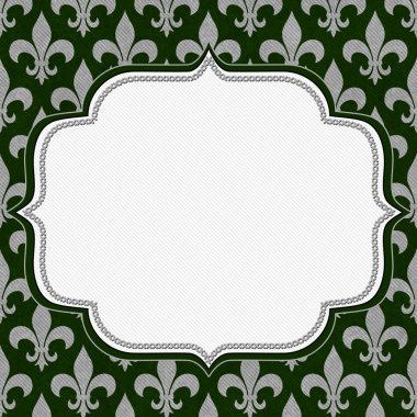 yeşil ve gri fleur de lis dokulu kumaş arka plan
