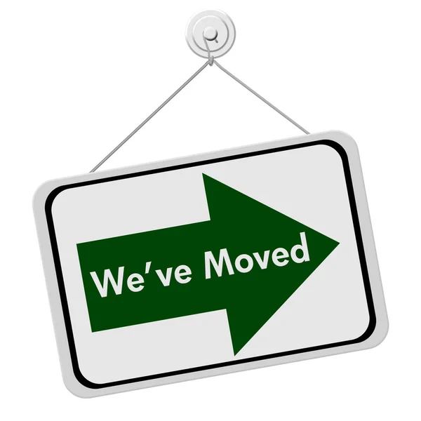 We Have Moved Sign — Stock Photo, Image