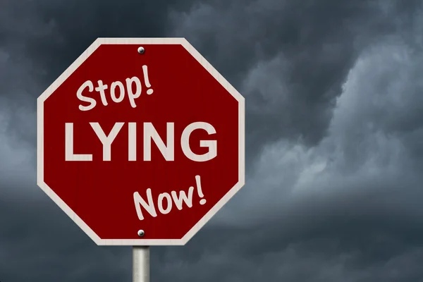 Stop Lying Now Sign — Stock Photo, Image