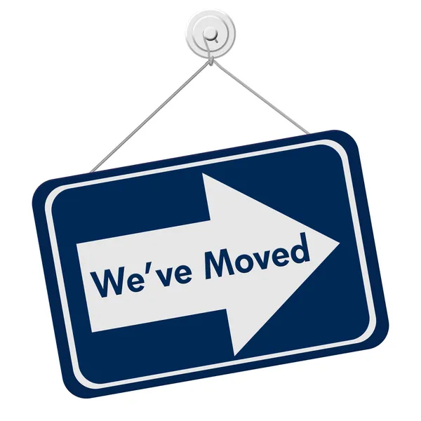 We Have Moved Sign — Stock Photo, Image