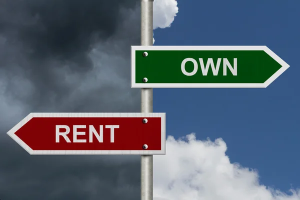 Propriedade versus aluguel — Fotografia de Stock
