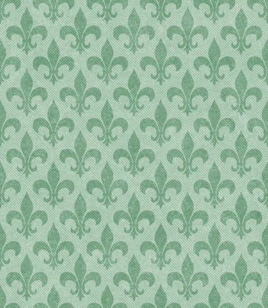 Green Fleur De Lis Textured Fabric Background — Stock Photo, Image