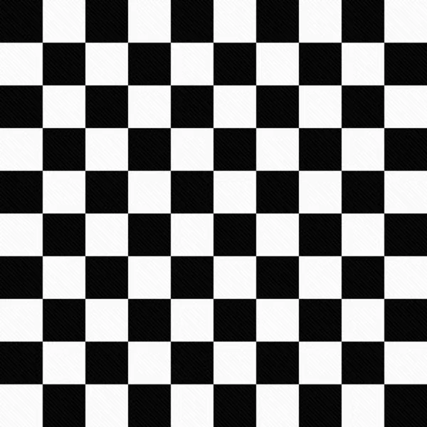 Zwart-wit checkers op geweven stof achtergrond — Stockfoto