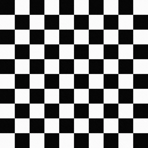 Black and White Checkers on Textured Fabric Background — Stock Photo, Image