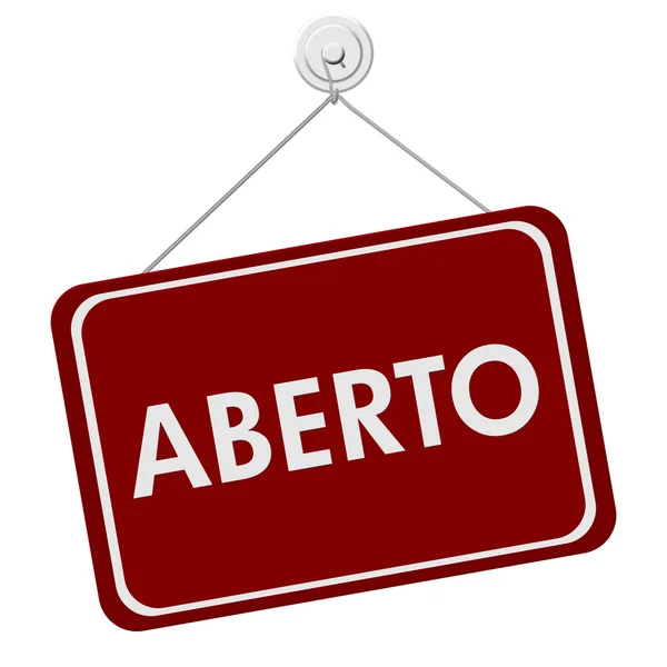 Aberto 营业标志 — 图库照片