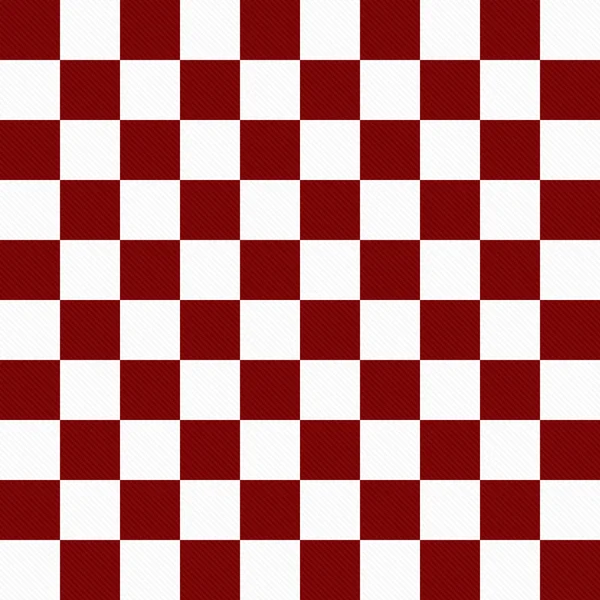 Dark Red and White Checkers on Textured Fabric Background — Stock Photo, Image