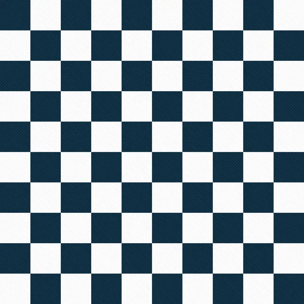 Navy Blue and White Checkers on Textured Fabric Background — Stock Photo, Image