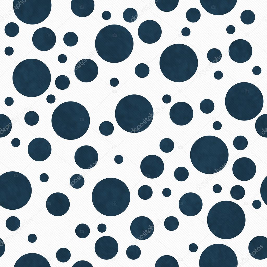 Navy Blue Polka Dots on White Textured Fabric Background