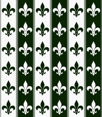 Hunter Green and White Fleur De Lis Textured Fabric Background clipart