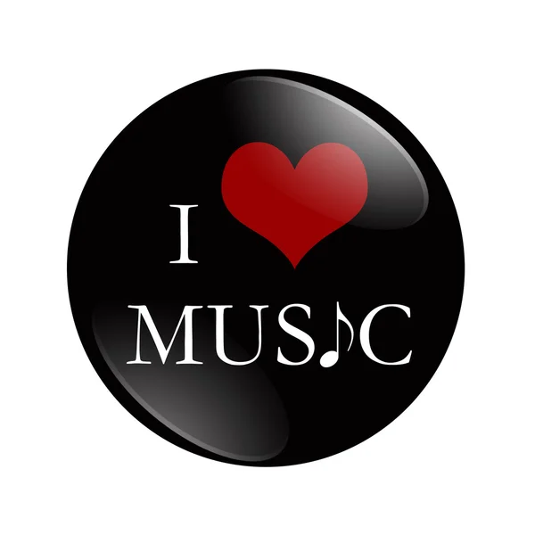 Jag älskar musik-knappen — Stock fotografie